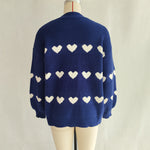 Load image into Gallery viewer, Color Block Heart Knit Sweater Women Round Neck N5A857