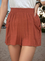 Load image into Gallery viewer, High Waist Casual Linen Shorts Women Dual Pocket N6F238