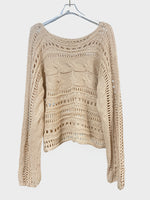 Load image into Gallery viewer, Crochet Cardigan Openwork Long Sleeve Crop Top Women N6A156