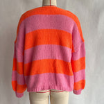 Load image into Gallery viewer, Striped Bow Tie Cardigan Women V Neck Loose Knit N5A842