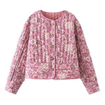 Load image into Gallery viewer, Printed Short Jacket Women Pink N5A565