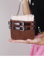 Load image into Gallery viewer, Suede Chain Crossbody Bag Horizontal Rectangle S5P342