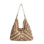 Load image into Gallery viewer, Hand Woven Straw Tote Polyester Lining S5P312