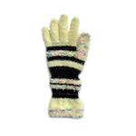 Load image into Gallery viewer, Multi Material Striped Fingerless Gloves Women S5P679