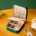 Load image into Gallery viewer, Natural Stone Velvet Grid Jewelry Box Folding Case N6G061