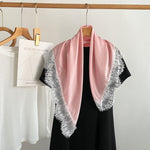 Load image into Gallery viewer, Satin Sun Protection Lace Trim Square Scarf Women N6H120