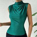 Load image into Gallery viewer, Knit Stretch Draped Sleeveless Slim Fit Top Women N5A916