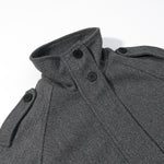 Load image into Gallery viewer, Grey Stand Collar Wool-like Jacket Women N5A782