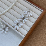 Load image into Gallery viewer, Flower Beading Teardrop Pearl Earrings Women Silver S5P919