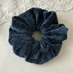 Load image into Gallery viewer, Solid Velvet Scrunchy Women Cream Color Retro S5P770