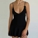 Load image into Gallery viewer, Floral Rib Knit Slip Dress Strappy Rabbit Velvet N5A797