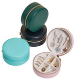 Load image into Gallery viewer, Portable Round Jewelry Box Travel 2 Layer Storage S5P839