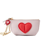 Load image into Gallery viewer, Top Grain Leather Heart Zipper Key Wallet Women Mini S5P933