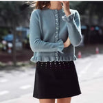 Load image into Gallery viewer, Layered Ruffle Trim Knit Cardigan Women N5A556