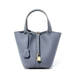 Load image into Gallery viewer, Genuine Leather Bucket Bag Handheld Shoulder Purse N6F148