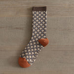 Load image into Gallery viewer, Double Needle Knit Plaid Mid-Calf Socks Women N6H023