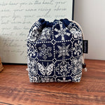 Load image into Gallery viewer, Handmade Cotton Linen Drawstring Cosmetic Pouch N6F174