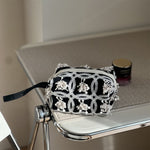 Load image into Gallery viewer, Black Embroidered Canvas Top-Handle S5P364