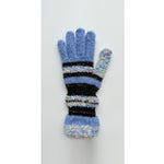 Load image into Gallery viewer, Multi Material Striped Fingerless Gloves Women S5P679