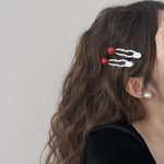 Load image into Gallery viewer, Red Polka Dot Pearl Duckbill Clip Women Sweet S5P903