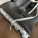 Load image into Gallery viewer, Linen Check Lace Square Shoulder Bag M5A334