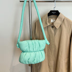 Load image into Gallery viewer, Women's Ruched Padded Nylon Bucket Bag N6J215