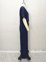 Load image into Gallery viewer, Navy Casual Two Piece Set Short Sleeve N5A893