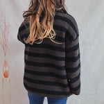 Load image into Gallery viewer, Off Shoulder Stripe Knit Sweater Women Loose Fit N5A845