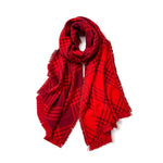 Load image into Gallery viewer, Vintage Diamond Jacquard Scarf Shawl Fringe Women N6H242