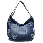Load image into Gallery viewer, Denim Lettering Tote Bag Multi Carry System S5P292