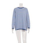 Load image into Gallery viewer, Classic Striped Knit Retro Crew Neck Pullover Top N6A138