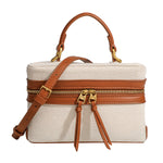 Load image into Gallery viewer, Contrast Panel Canvas Box Bag Multi Carry S5P303