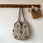 Load image into Gallery viewer, Handmade Crochet Cotton Tote Beach Bag N6A115
