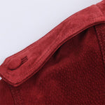 Load image into Gallery viewer, Red Suede Double Breasted Jacket Women N5A787