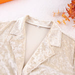 Load image into Gallery viewer, Beige Brushed Fleece Pajama Set Women N5A825