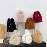 Load image into Gallery viewer, Faux Mink Fur Bucket Bag Women Square Shape S5P748