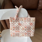 Load image into Gallery viewer, Floral Quilted Cotton Tote Bag Dual Strap System S5P356