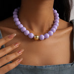Load image into Gallery viewer, Colorful Dopamine Acrylic Round Bead Necklace N6F092