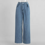 Load image into Gallery viewer, High Waisted Straight Leg Jeans Floor Length Denim N6A134
