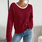 Load image into Gallery viewer, V Neck Bow Knit Sweater Casual Loose Fit Pullover N5A883