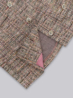 Load image into Gallery viewer, Tweed Blazer Women Orange Short Cropped Jacket N5A777