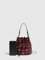 Load image into Gallery viewer, Punk Chain Bucket Bag Riveted Drawstring Shoulder S5P824