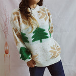 Load image into Gallery viewer, Christmas Tree Jacquard Pullover Sweater Women N5A632