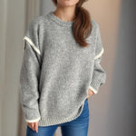 Load image into Gallery viewer, Color Block Loose Fit Sweater Women Oversized N5A836