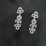 Load image into Gallery viewer, Vintage Lace Long Drop Earrings Women Silver Tone N6A160