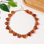 Load image into Gallery viewer, Statement Resin Heart Pendant Necklace Long Chain N6H101