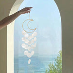 Load image into Gallery viewer, Moon Shell Dream Catcher Wind Chime Balcony Decor N6F315