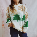 Load image into Gallery viewer, Christmas Tree Jacquard Pullover Sweater Women N5A632