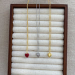 Load image into Gallery viewer, Hammered Heart Necklace Women Meteorite Enamel S5P888