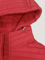 Load image into Gallery viewer, Red Long Padded Coat Women Hooded Windproof Zip N5A772